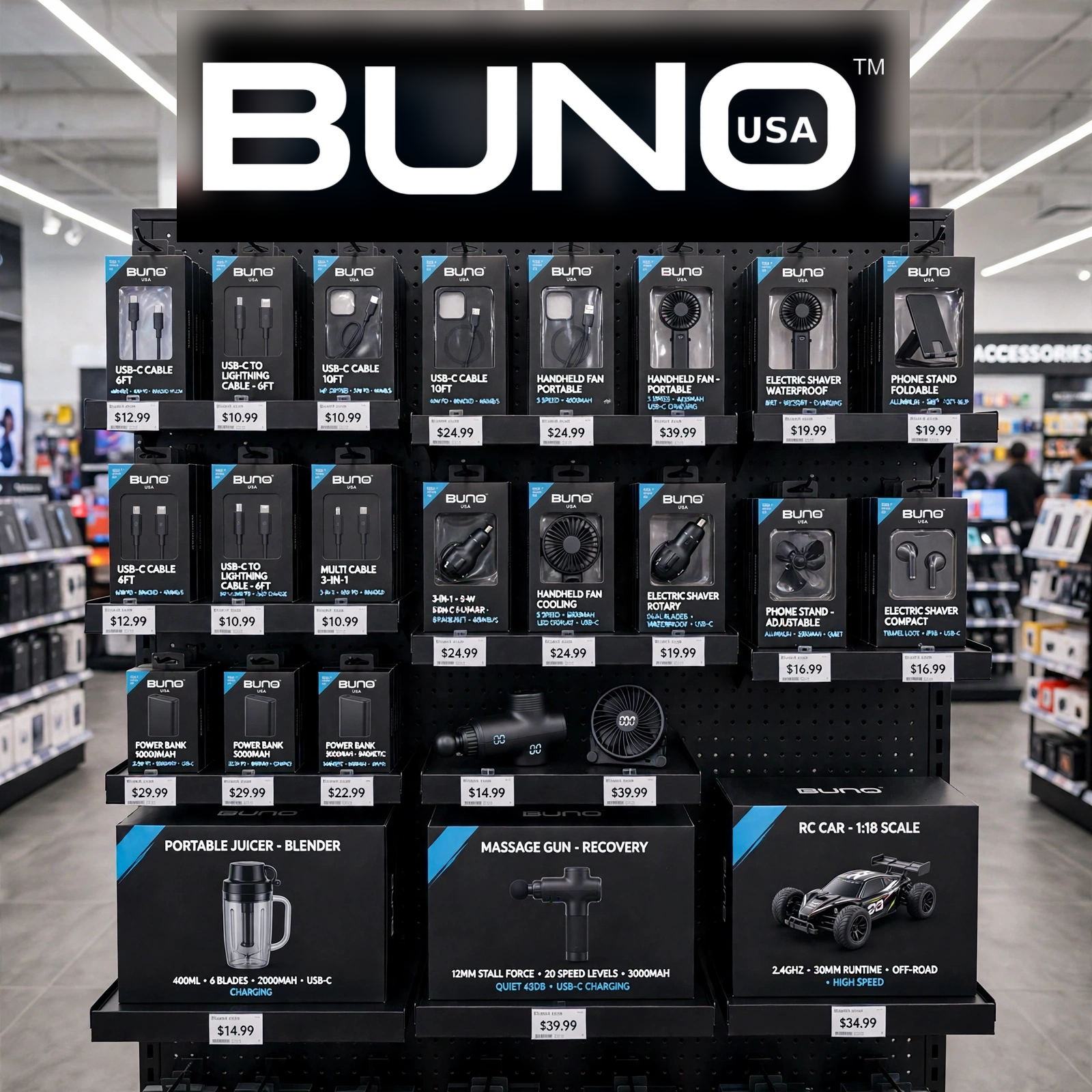 BUNO products on a retail store shelf